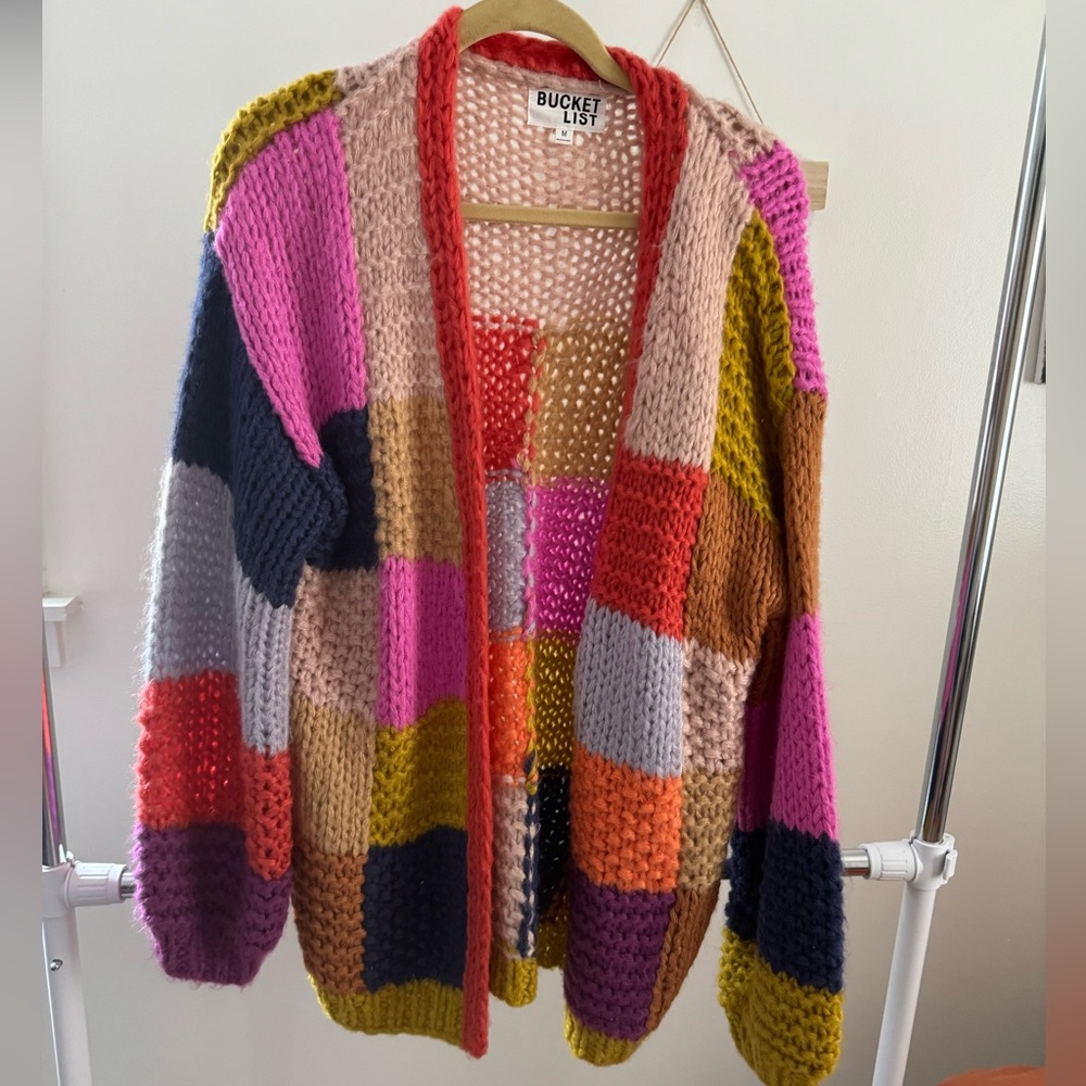 Inspo- Harry Styles patchwork cardigan